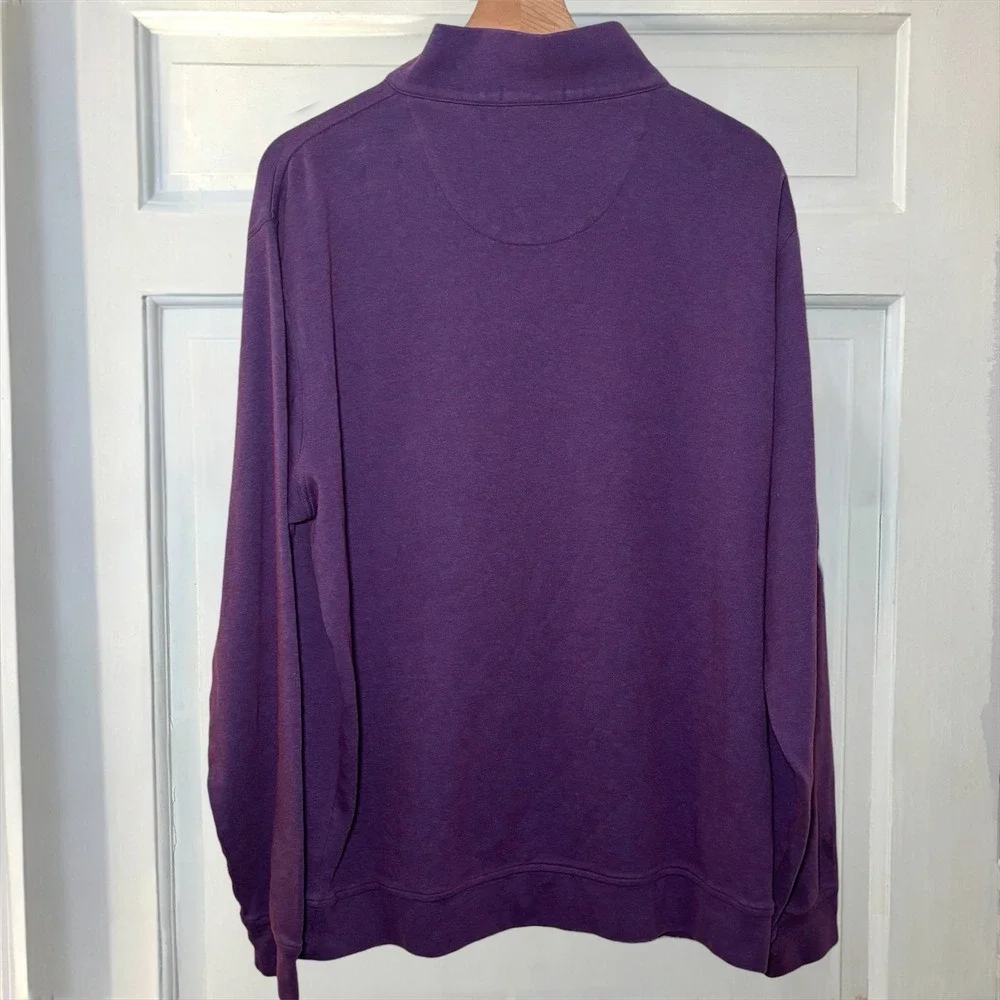Peter Millar Golf Quarter Zip Purple Mens XL Pullover Sweater Mock Neck Golf Top